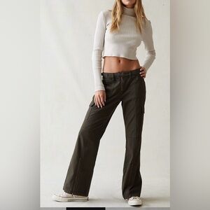 Pacsun Green Low Rise Cargo Flare Pants